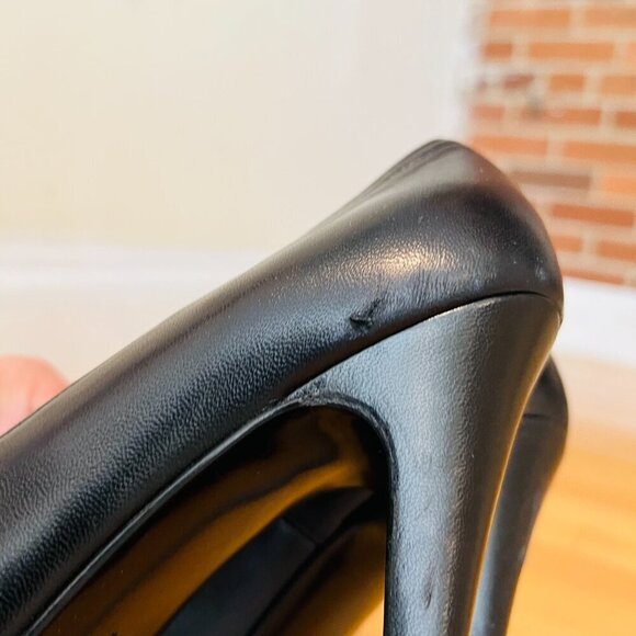 Saint Laurent YSL Black Calfskin Janis Stiletto Heel Platform Pumps 38.5 - Picture 4 of 16